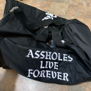 Assholes Live Forever duffle bag